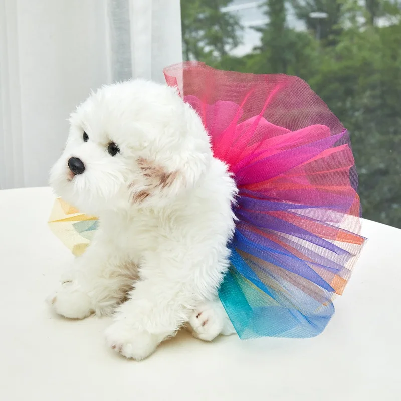 

Summer Pet Princess Dresses Cat Dog Tutu Skirt Yarn Dog Skirts Soft Tulle Dress Multicolor Dog Clothes For Small Dogs Chihuahua