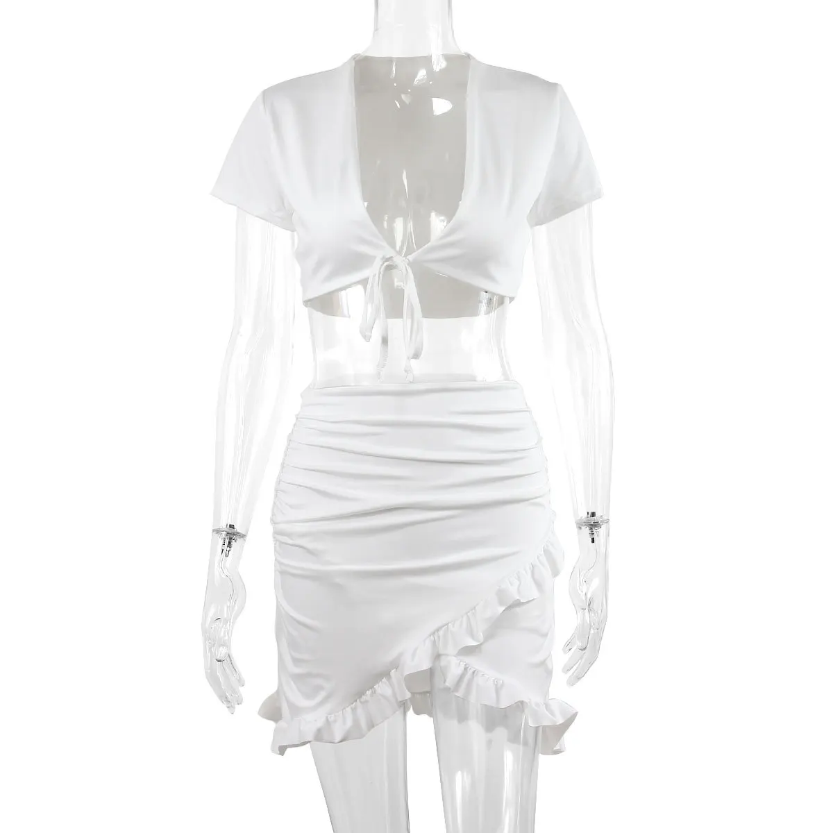KOLLSEEY Brand  Asymmetrical Fashion Casual Dresses Women Mini Dress Summer Elegant Women's Dresses enlarge