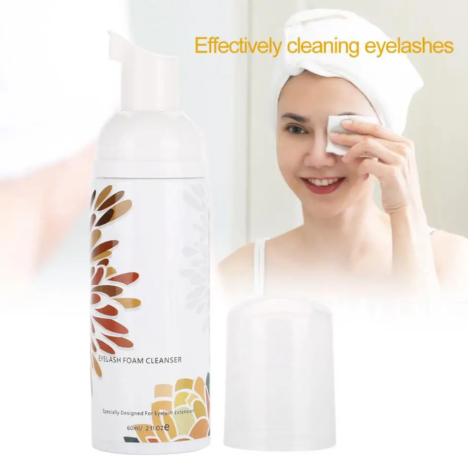 

60ml Foam Cleanser Eyelash Shampoo Professional Eyelash Extension Gentle Eyalsh Gentle Cleansing Mosse Transparent