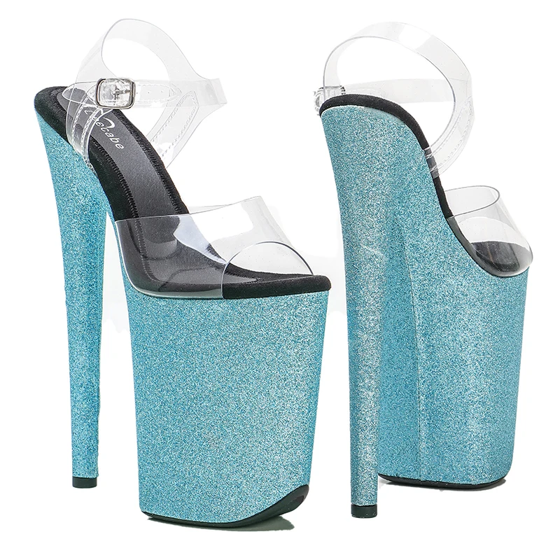 Leecabe 23CM/9inches PVC upper  Platform Sexy  High Heels Sandals Pole Dance shoes