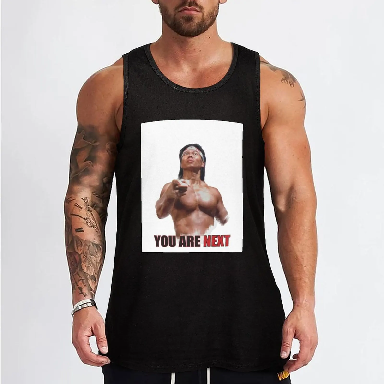 Bolo Yeung Chong Li You Are Next Sketch Bloodsport Classic Movie Tank Top спортивная рубашка мужская футболка