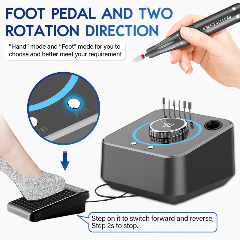 40000 об/мин полировщик для ногтей маникюрная дрель Efile салон профессиональный