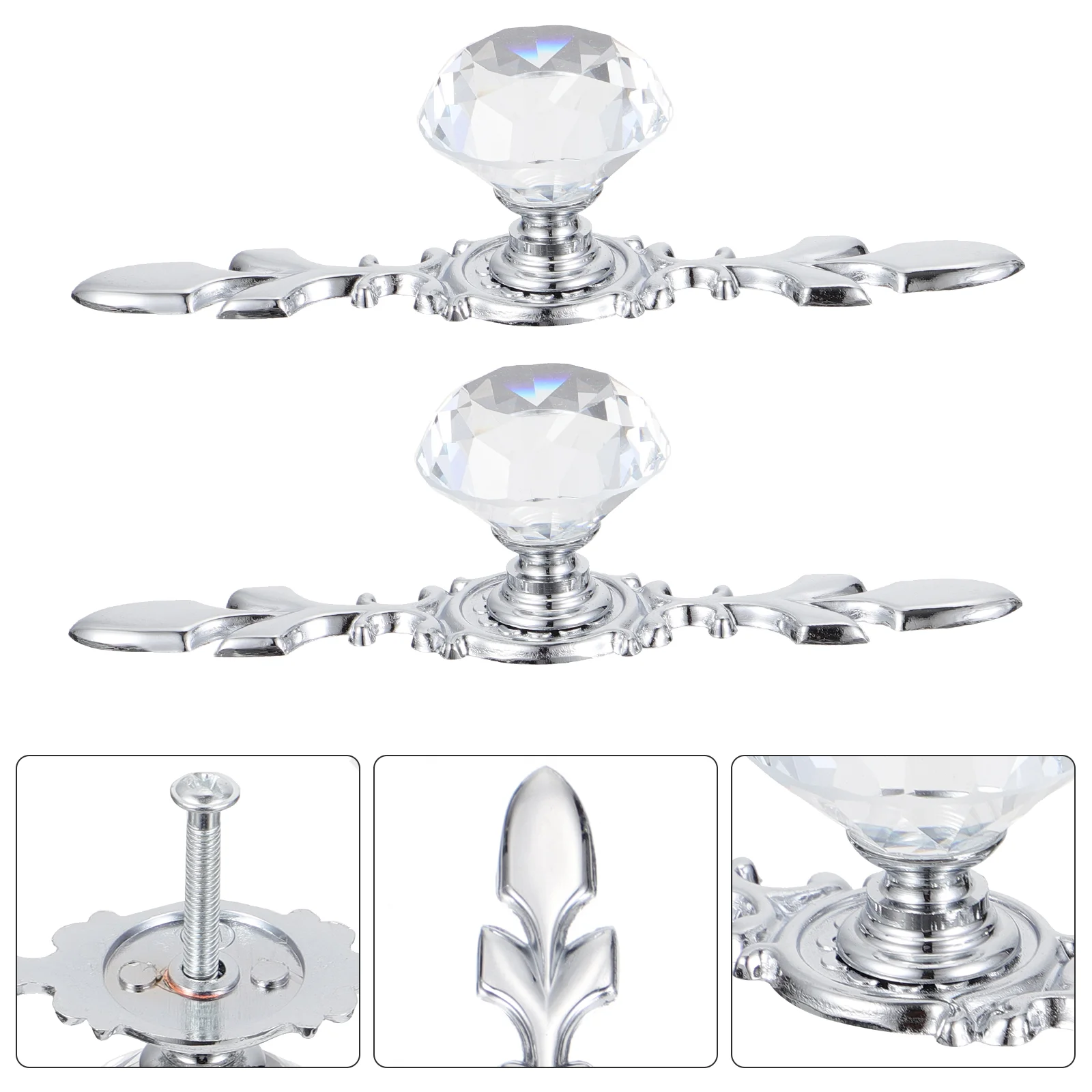 

Knobs Crystal Door Handle Knob Wardrobe Traditional Cupboard Replacement Dresser Retro Furniture Cabinet Round Supplies Drawer