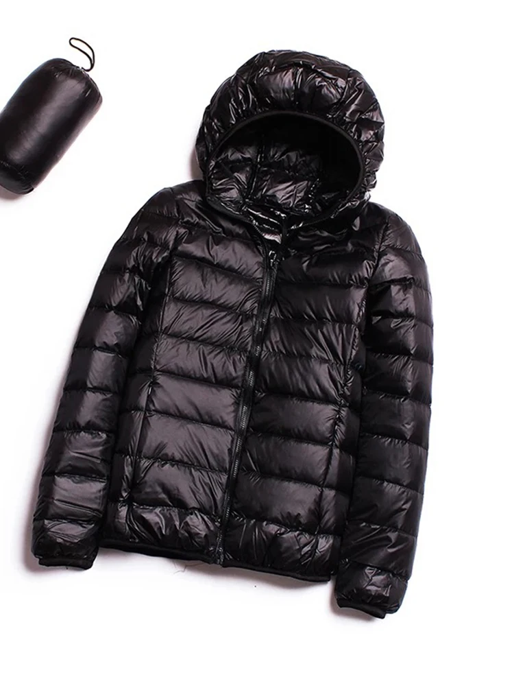 2022 Plus Size  CasualAutumn And Winter New Light  Down Jacket Women'S Hooded Korean Short Women'S White Duck Down Coat