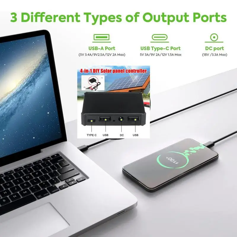 Портативный аккумулятор для телефона 60 Вт Chargr PD QC 3.0 9 В 12 фотоэлектрического