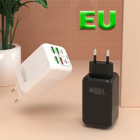 150 Вт, 6 портов PD QC 3.0 USB C, быстрое зарядное устройство, настенный адаптер, сверхбыстрая зарядка для iPhone, Samsung, iPad, Xiaomi, Huawei Oneplus OPPO