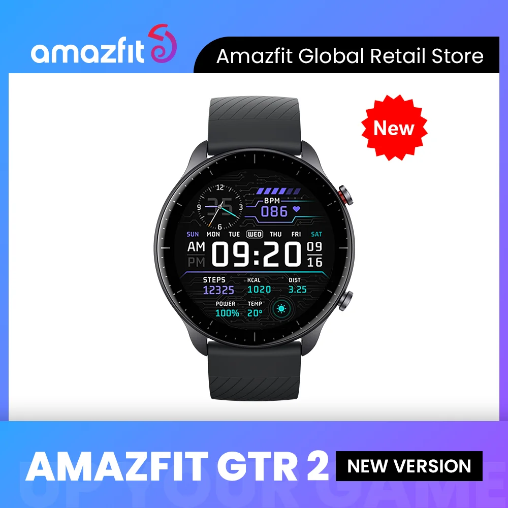  [New Version] Amazfit GTR 2 New Version Smartwatch Alexa Built-in Curved Bezel-less Design Ultra-long Battery Life Smart Watch 