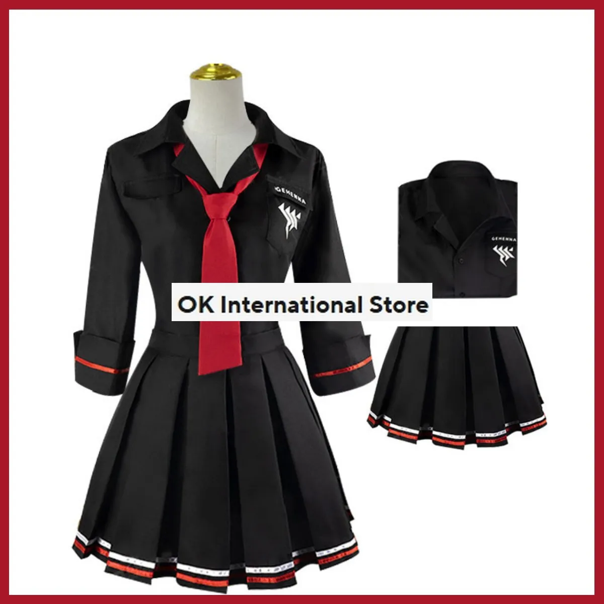 Костюм для косплея Ichiomi Erika из аниме игры Синий архив японская черная школьная