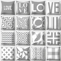 45cmx45cm grey series pillowcase square sofa pillowcase striped plaid cushion cover
