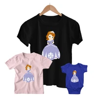 disney t shirts sofia the first princess kids short sleeve baby girl boy baby romper family matching adult unisex print cute top