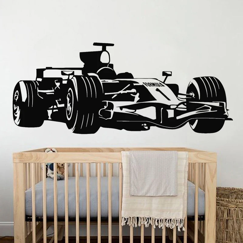 

Formula Racing Wall Sticker Cool Supercar Vinyl Decal Boys Favorite Toy Mural Kids Bedroom Decoration Racer Home Decor
