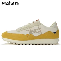 2022 men running shoes genuine lether sneakers comfortable sport shoes jogging caterpillar soft sole popcorn gym shoes