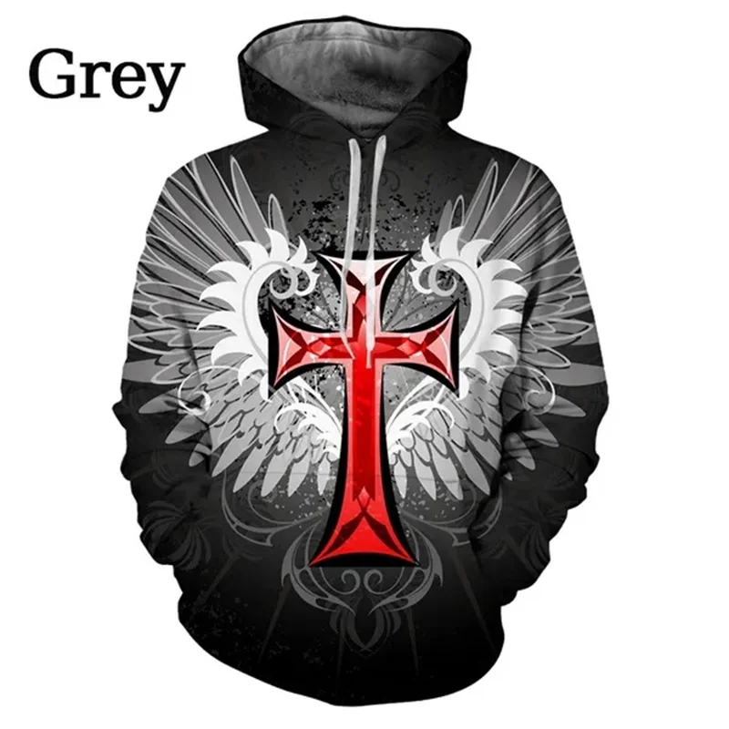 Толстовка с изображением христианского Иисуса и Креста Мужская одежда толстовки