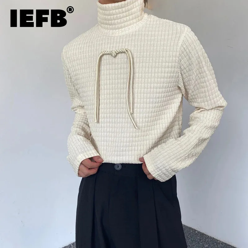 

IEFB Новая китайская текстура половина высокий воротник свитшоты пластина пряжка осень зима пуловер с длинным рукавом Топы тренд 2023 Новинка 9C3237