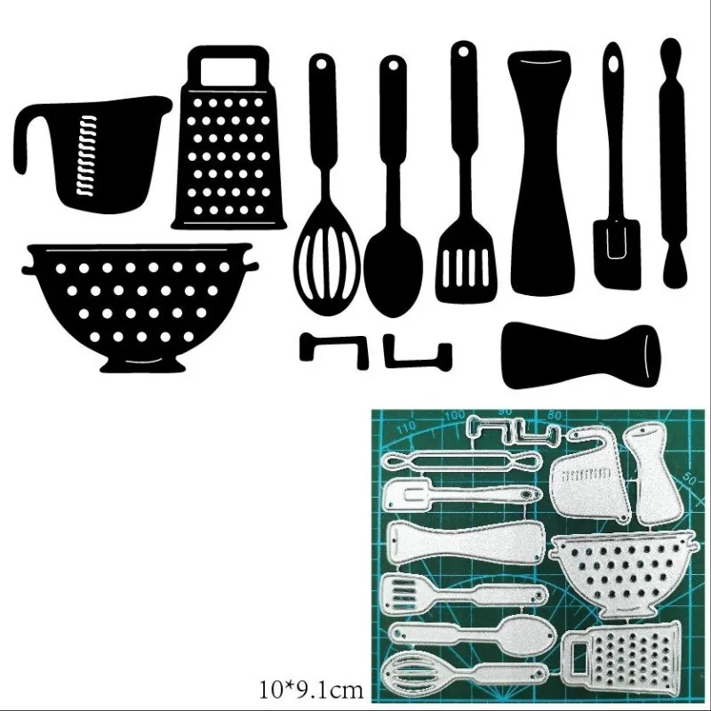 

Kitchen Tools Metal Cut Dies Stencils for Scrapbooking Stamp/Photo Album Decorative Embossing DIY Paper Cards