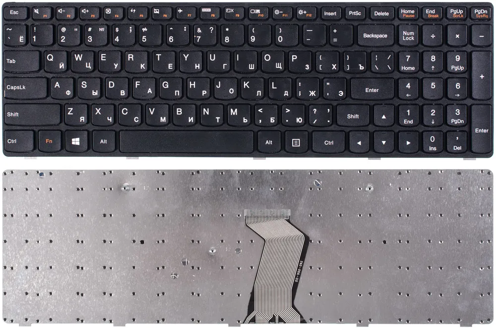 Клавиатура черная с черной рамкой для Lenovo G500 |