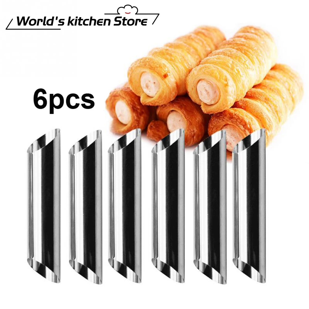 304 Stainless Steel Pastry Baki Cannoli Forms Food Grade Cream Horn Mould Cake Horn Mold Cannoli Tubes shells Pastry Baking Mold