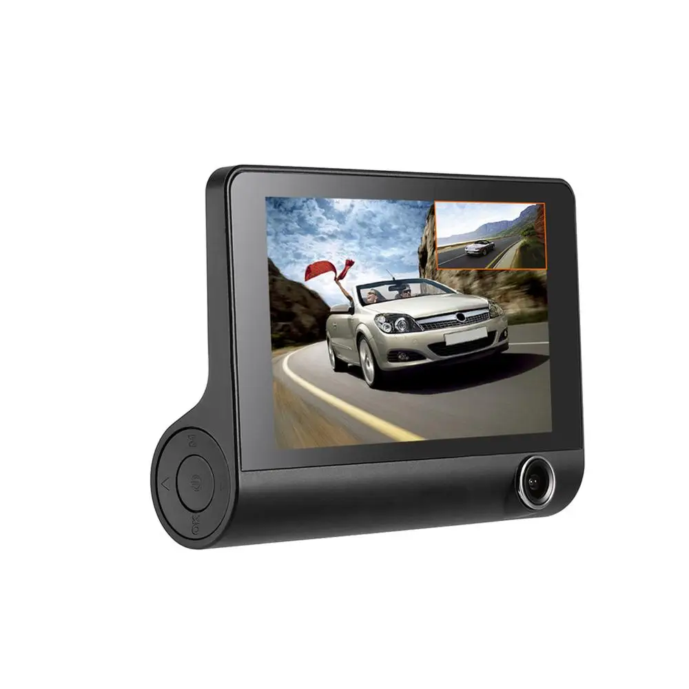 4 &quotHD 1080P Автомобильный видеорегистратор с двойным объективом заднего вида