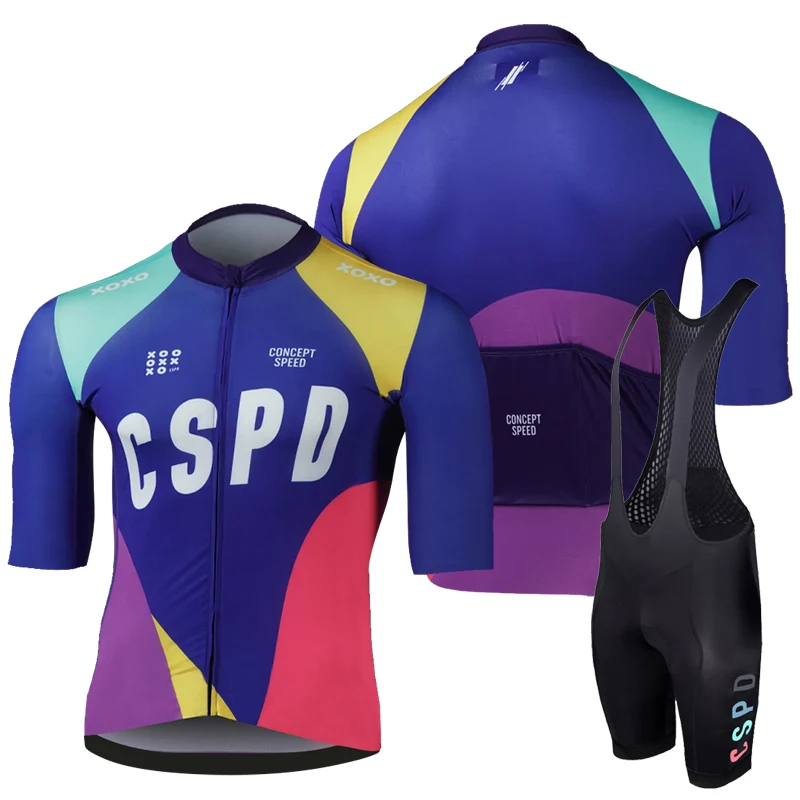 

Man's CSPD Cycling Jersey Set Short Sleeve Breathable MTB Bike Summer Black Cycling Clothing Maillot Ropa Ciclismo Uniform Suit