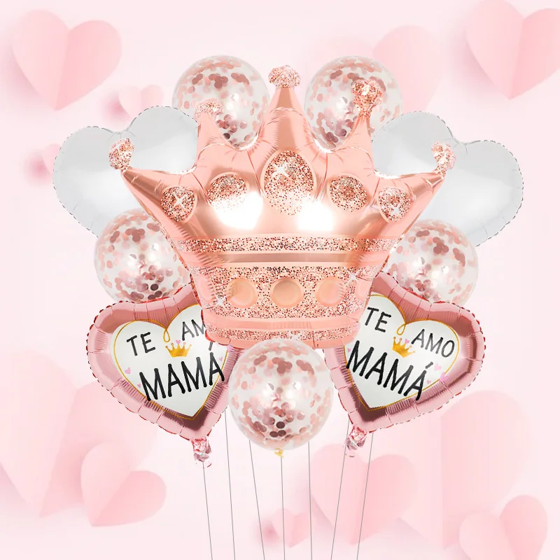 

Spanish Love You Mom Foil Balloons Mother's Day Party Decorations For Home Crown Globos Mother Birthday Party Decorations Gifts