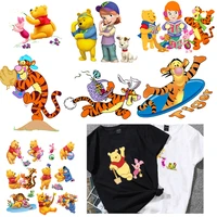 cartoon tigger pooh bear heat transfer applique bear iron on transfers for clothing stickers thermal patches for kids clothes