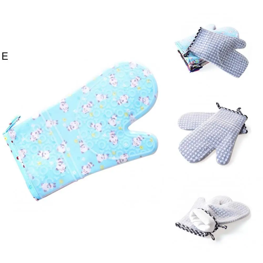 

1Pc Grill Glove Useful High Temperature Resistant Oven Glove Washable Thickened Oven Mitt