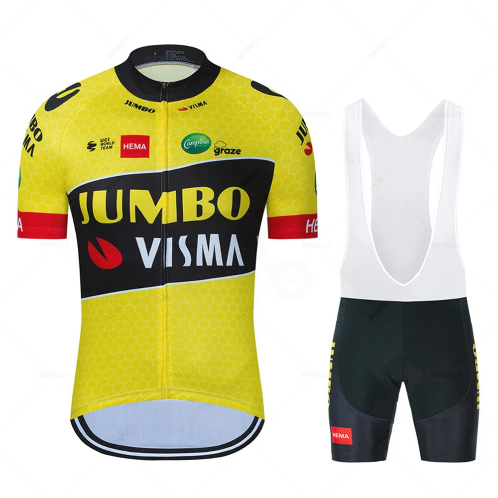 

JUMBO VISMA Cycling Jersey Set Men's Ciclismo Clothing Road Bike Shirts Suit Bicycle Bib Shorts MTB Wear Maillot Culotte 2023