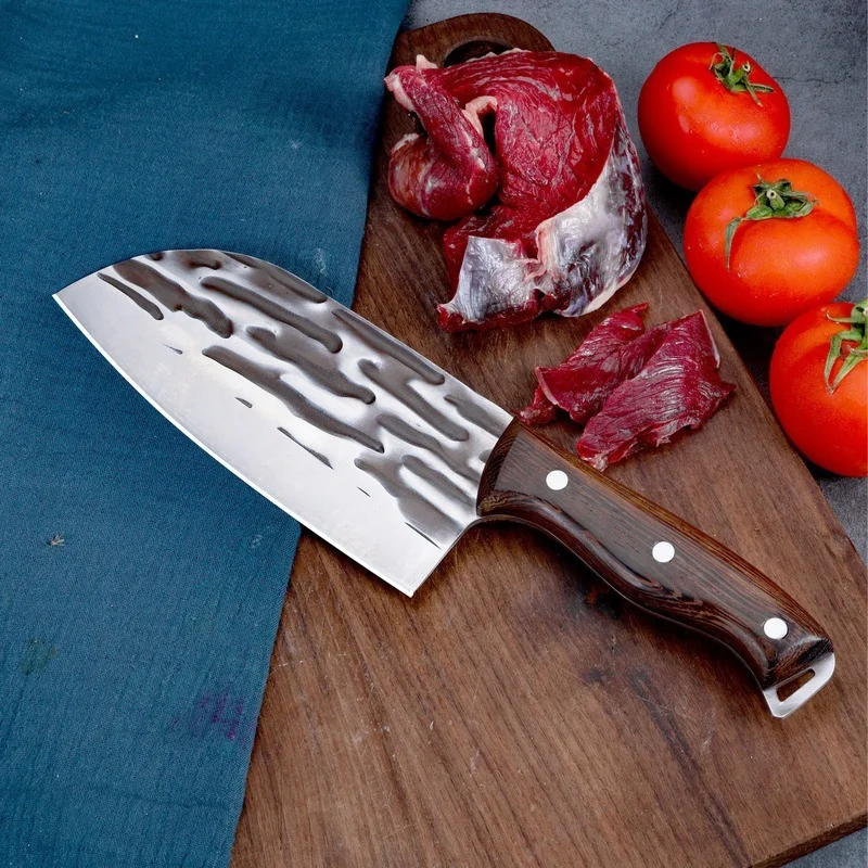 

7" Forged Kitchen Chef Knife Stainless Steel Camping Meat Fish Fruit Vegetables Chopping Slicing Boning Cleaver Butcher Knife