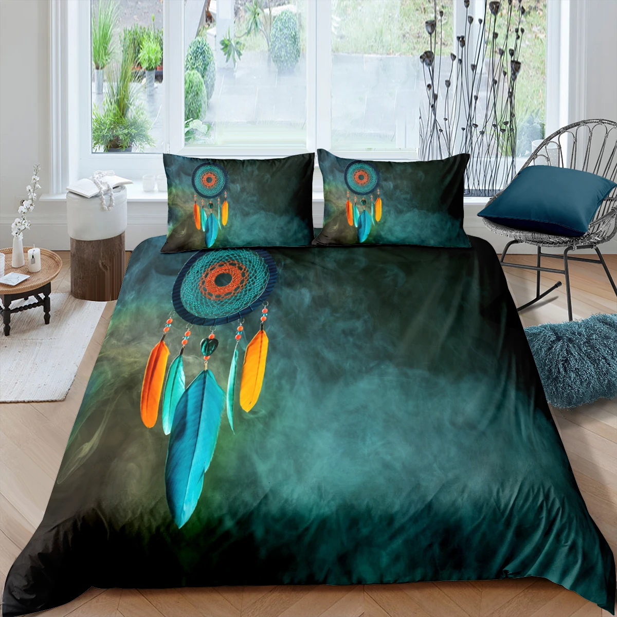 Домашний текстиль роскошный 3D комплект с пододеяльником и наволочкой в стиле