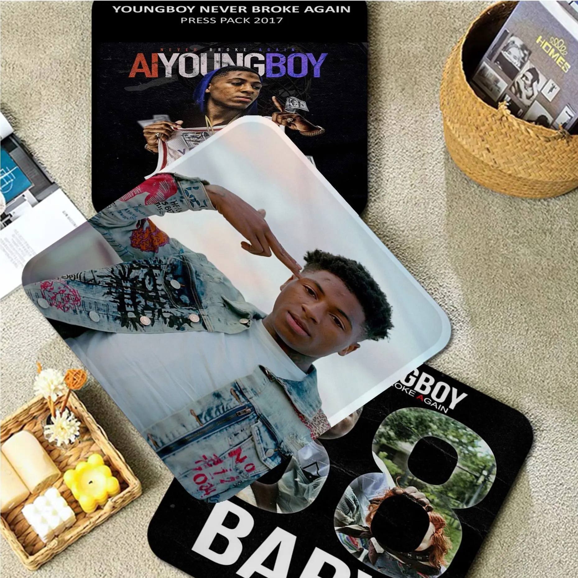 

YoungBoy Never Broke Again Tie Rope Plush Cushion Home Back Cushion Soft Comfortable 50x50cm Seat Mat