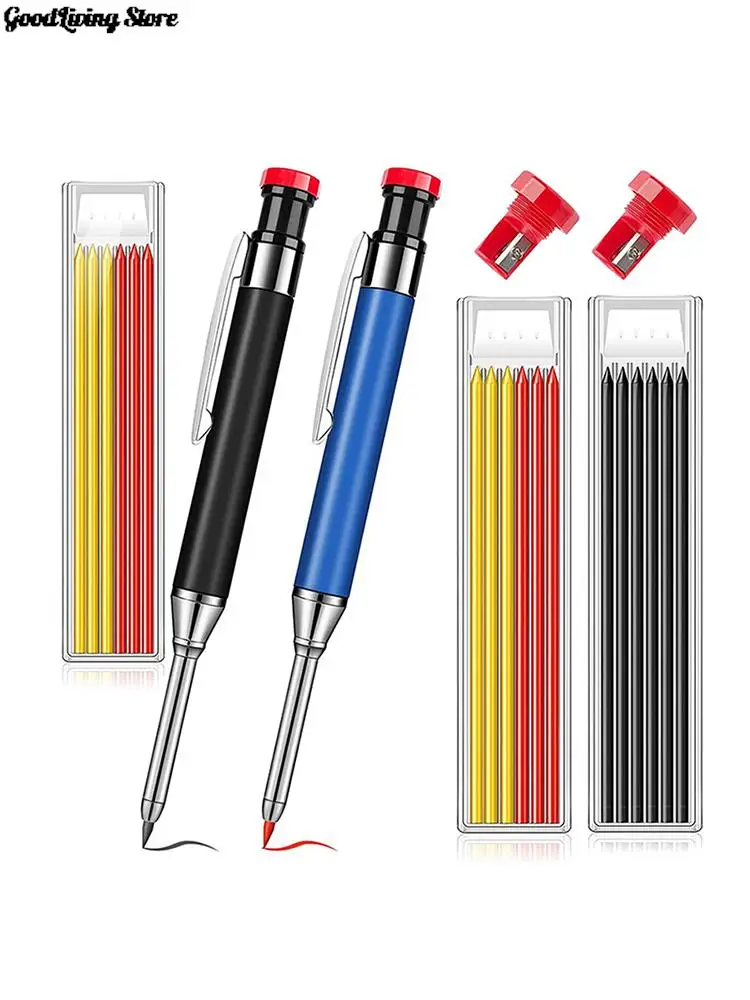 Pencil For Deep Hole Marker Pencil With Refill Leads 1/3/5pcs 154mm 2.8mm