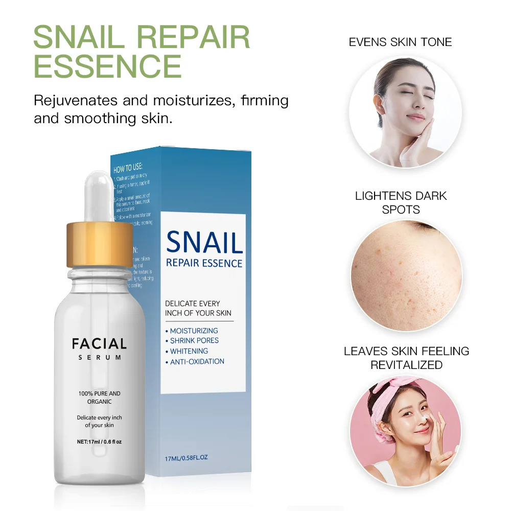 

17ml Snail Repair Essence Repair and Relieve Redness Swelling and Sensitive Skin Reducing Redness and Swelling