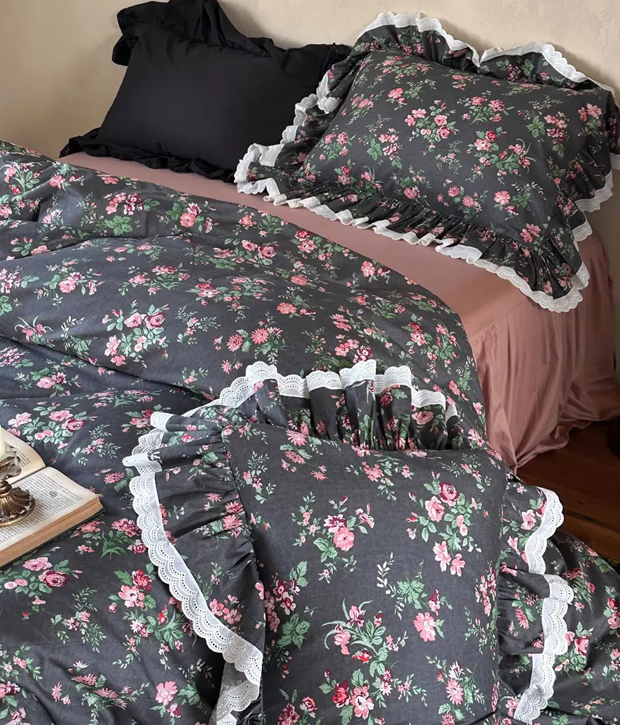 Винтажный комплект постельного белья с французским цветком полный королевский