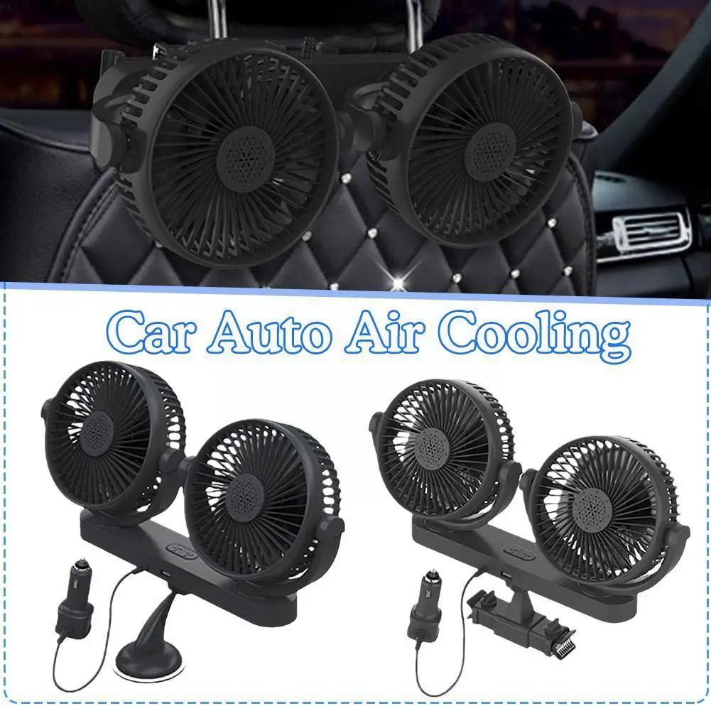 

2023 New Car Fan Cooling Car Fan Dual Usb Car Cooler 2 Adjustable Speeds Fan Car Regulation Wind Auto Fan Accessor S5j7