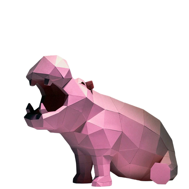 60 см бумажная модель бегемота домашний декор украшение для комнаты пола бумажные