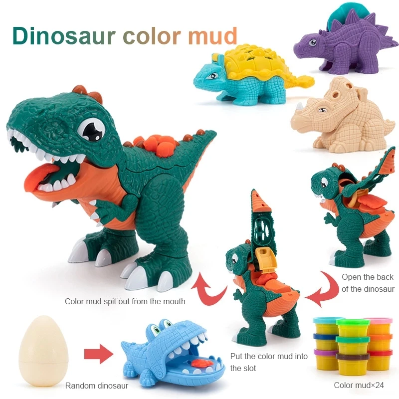 

Набор для моделирования теста PUXIDA «сделай сам», 24 цвета, набор для моделирования теста в виде динозавра, набор для моделирования теста, глин...