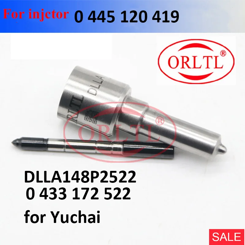 

Commmon Rail Nozzle DLLA148P2522 0433172522 DLLA 148P 2522 0 433 172 522 for Yuchai 0445120419 0 445 120 419