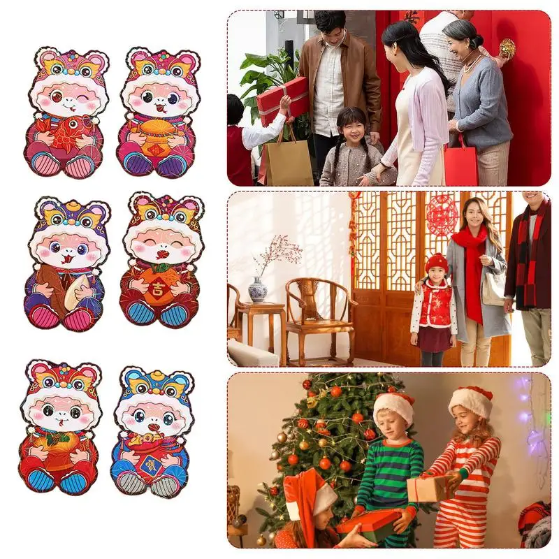 Красные конверты с китайским мультяшным рисунком для денег на удачу красный