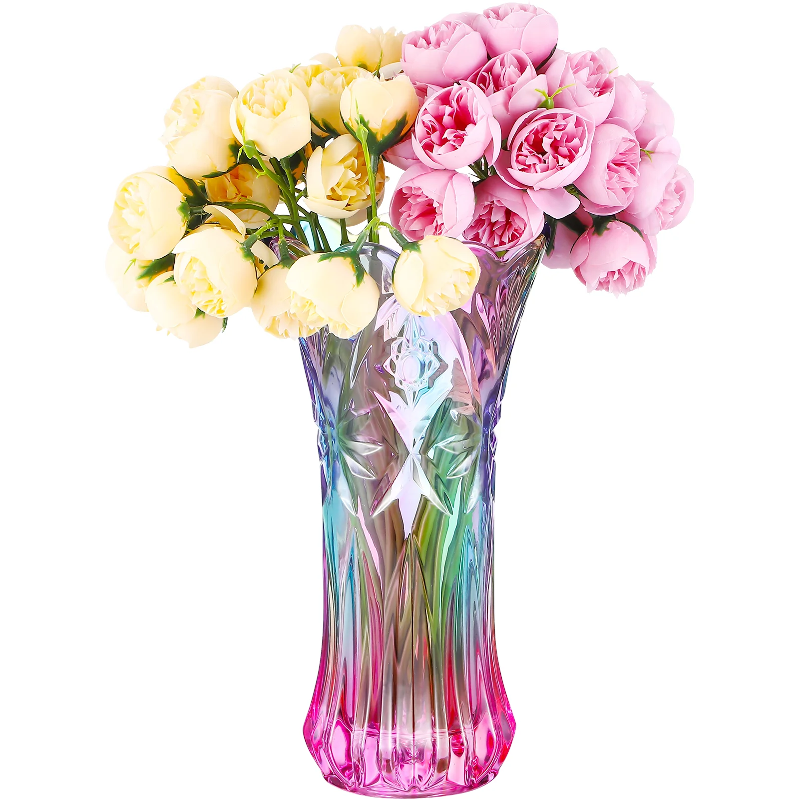 

Vase Flower Vases Crystal Flowers Rainbow Decorative Container Clear Decor Desktop Home Large Colorful Phoenix Tail Shape