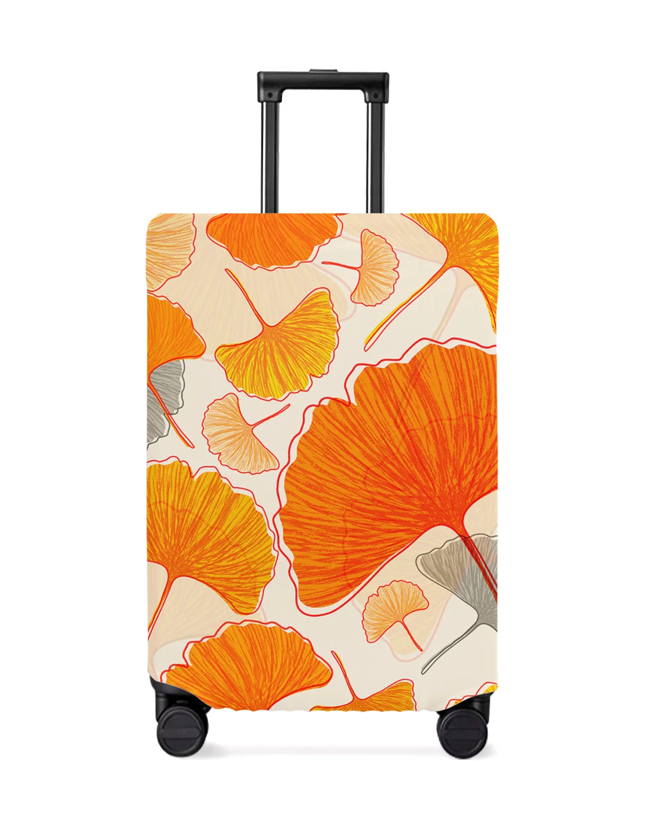 

Retro Floral Ginkgo Biloba Travel Luggage Cover Elastic Baggage Cover For 18-32 Inch Suitcase Case Dust Cover Travel Accessories