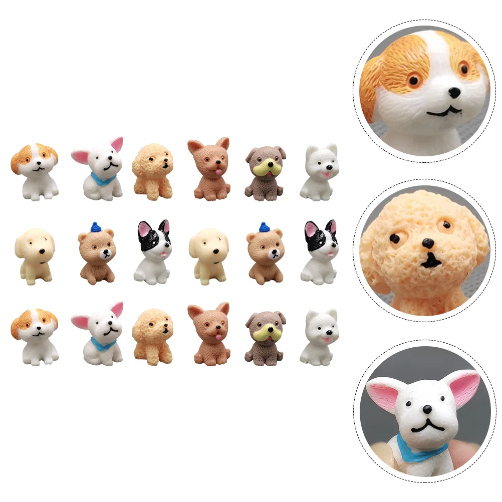 

Dog Mini Puppy Figurines Dogs Miniature Animal Figures Statue Resin Toys Garden Toy Figure Fairy Small Topper Simulation Cake