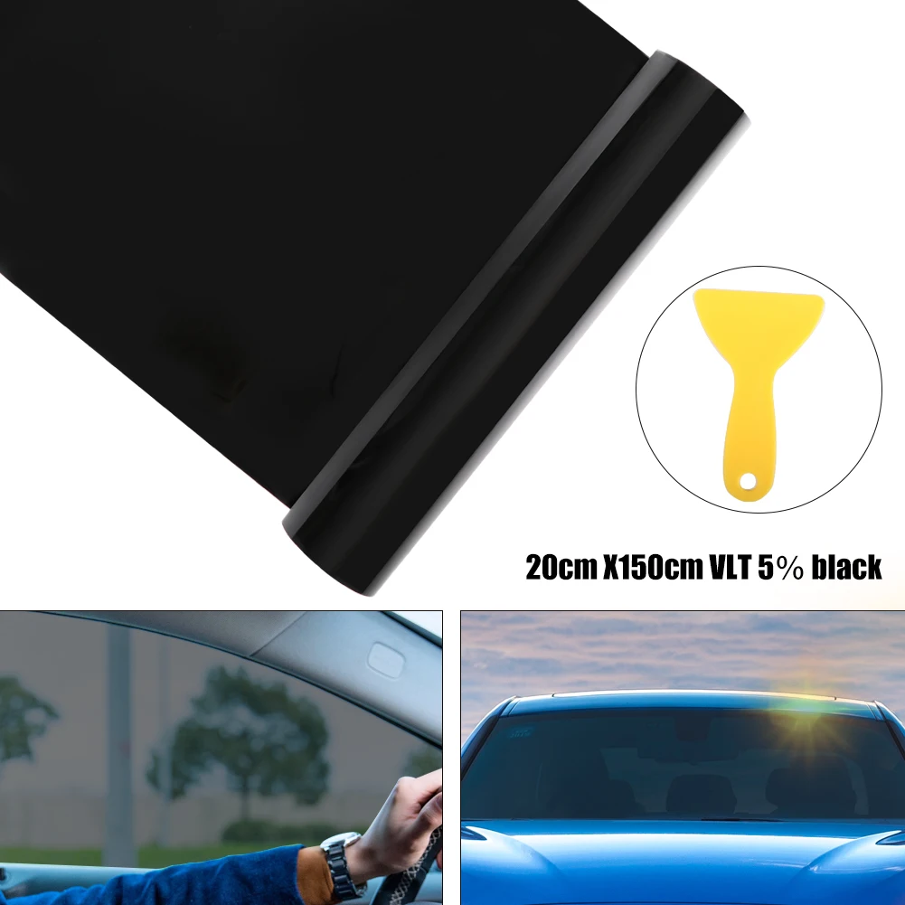 

20cm*150cm Black Car Window Foils Tint Tinting Film Roll Car Auto Home Window Glass Summer Solar UV Protector Sticker Films