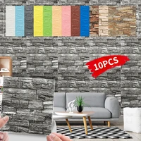 10pcs 3d tile pattern foam wall stickers self adhesive waterproof wallpaper living room bedroom background wall decoration