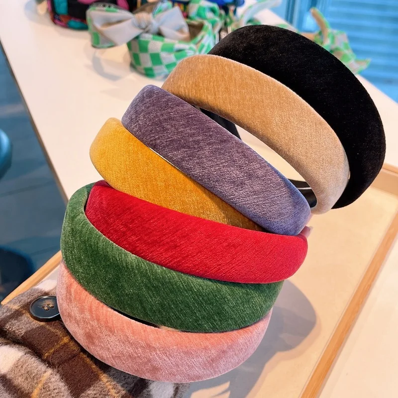 

Korean version of hair accessories ~ retro chic wind chenille velvet high-end simple wild card headband female accessories