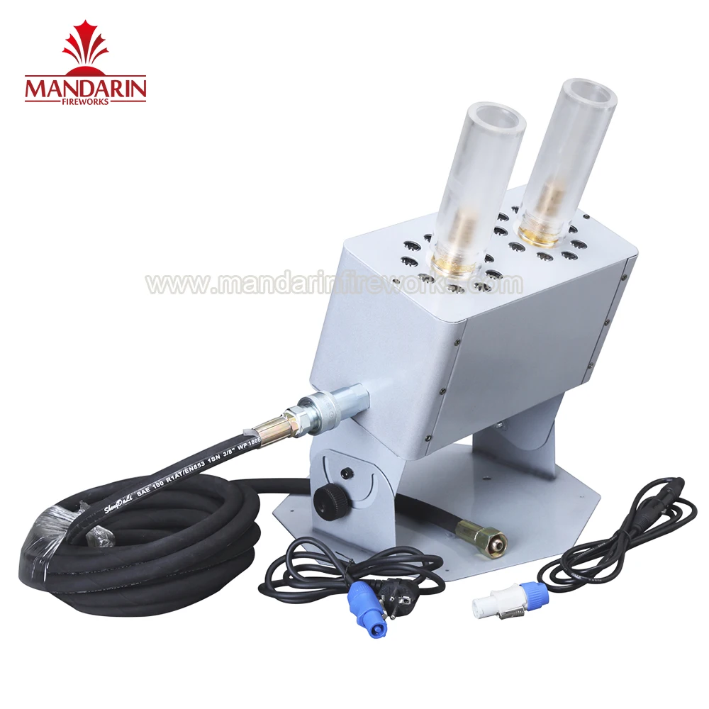 

CE approval dj stage equipment DMX512 control 18 lights RGB color double barreled led co2 jet cannon machine