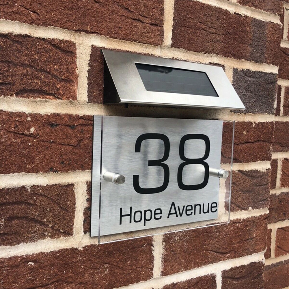 

Solar Door Light Outdoor LED Solar House Number Warning Light Digital Address Indication Doorplate Lamp Plaques