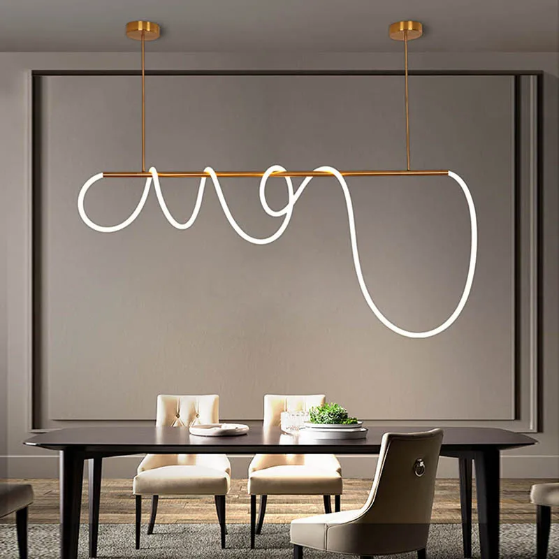 

Line Combination Light Musical Note Shaped Hanging Lamp Post Modern Design LED Gold Silver Black White Pendant Light Home Decor