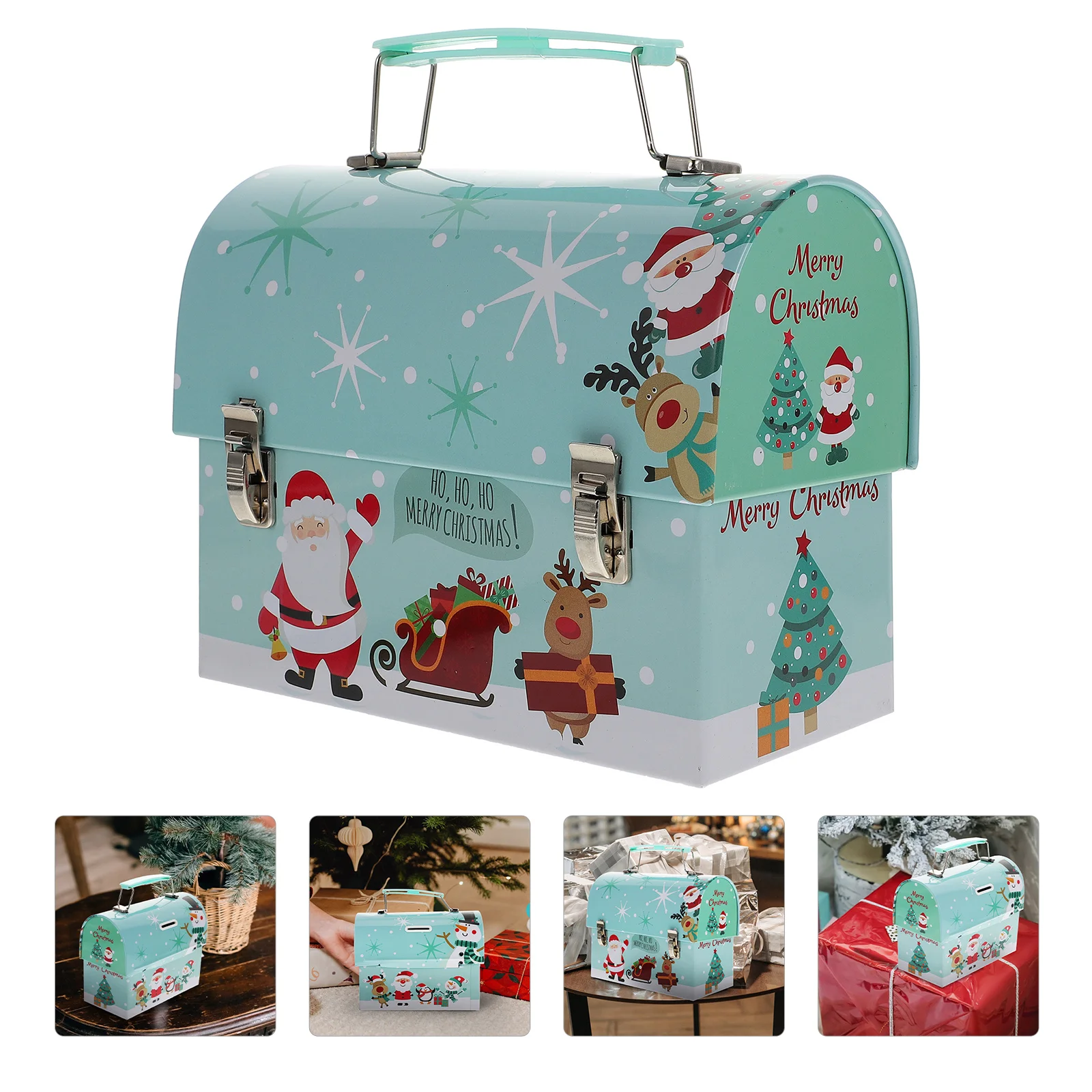 Рождественская коробка жестяная банка для конфет рождественский подарок