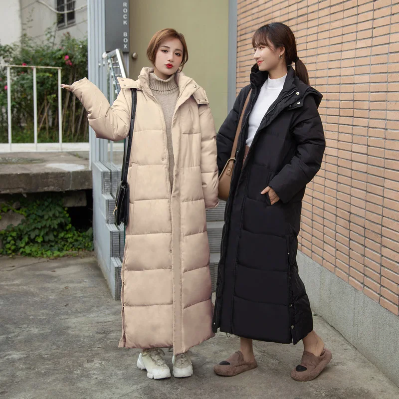 Jacket Korean Version of The Long and Thick Down Parka Coat Women's Hooded Down Winter Coat Slim Fashion Down Jacket Thickening