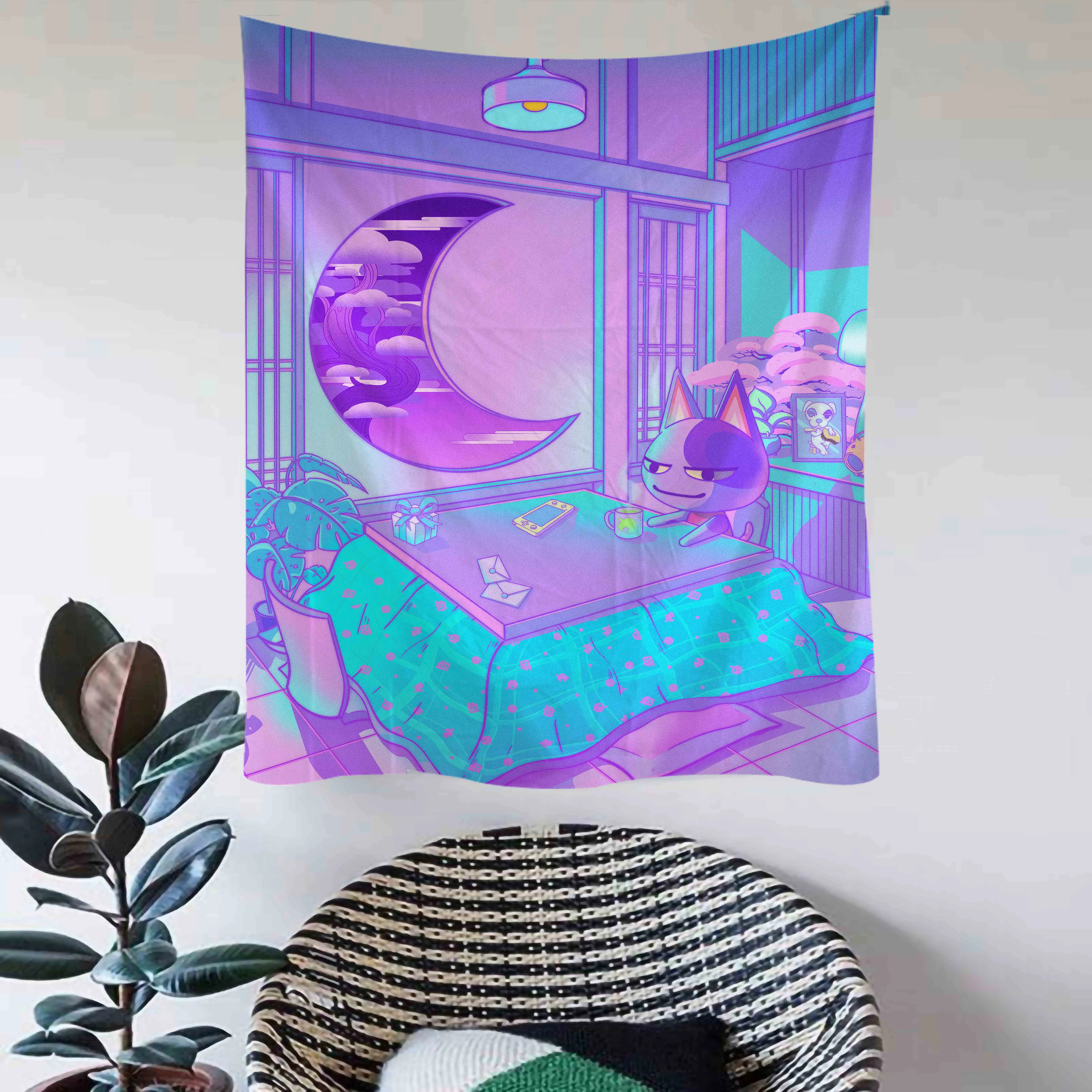 

Комиксы Kawaii декор для комнат гобелен хиппи Романтический гобелен из макраме настенный подвесной освежающий Декор украшение для комнаты го...